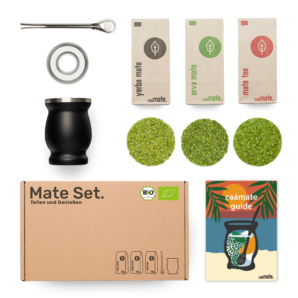 Mate Tee Set Edelstahl Matebecher schwarz caámate